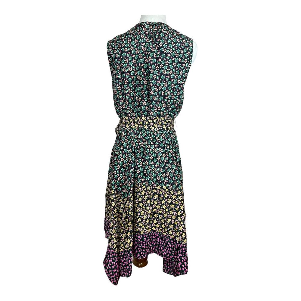 Rebecca Taylor 100% Silk Black with Floral Print Sleeveless Louisa Dress Small - Picture 2 of 10